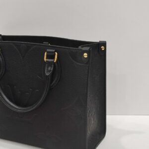 lv onthego pm black monogram empreinte leather tote bag