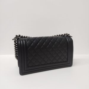 chanel leboy old medium black caviar rhw series 30