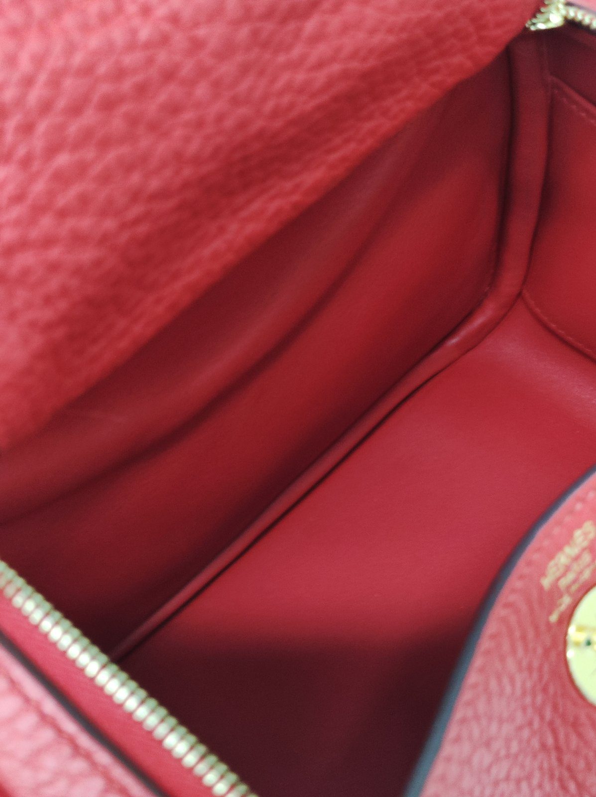 kept unused hermes mini lindy red stamp d kept unused hermes mini lindy red stamp d