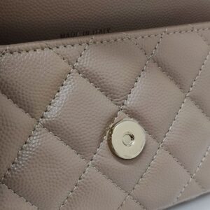 chanel woc dark beige caviar ghw microchipped