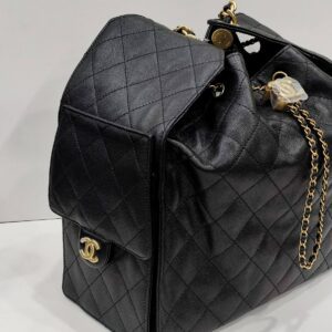 chanel c25 medium black caviar leather ghw