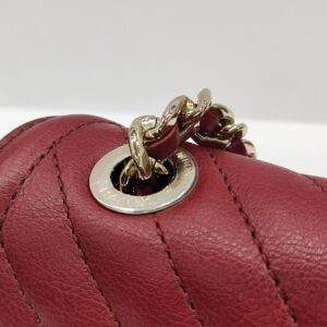 chanel red chevron quilted shoulder bag ghw series 26