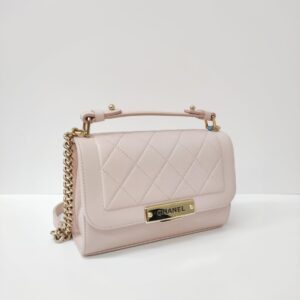 chanel soft caviar leather small click flap pink ghw series 23