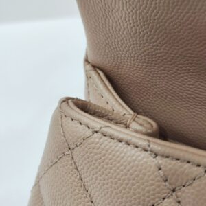 chanel coco handle mini nude caviar leather ghw series 31