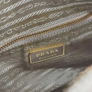 prada white/pink perforated boston bag