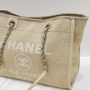 chanel small deauville beige shw microchipped