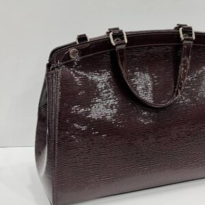 lv brea mm burgundy epi leather two way bag