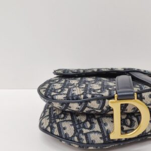 kept unused christian dior mini saddle oblique blue ghw
