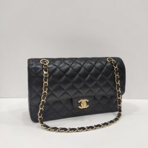 chanel double flap medium caviar leather ghw series 31