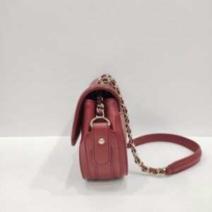 chanel red chevron quilted shoulder bag ghw series 26