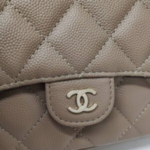 chanel woc dark beige caviar ghw microchipped