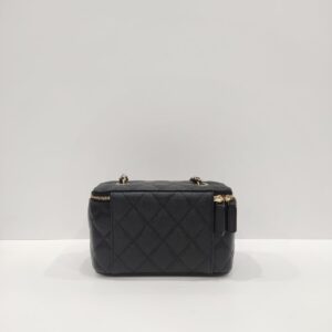 chanel black vanity long box caviar leather ghw series 31