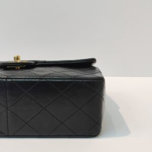 chanel vintage square flap black lambskin 24k ghw