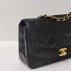 chanel vintage diana black ghw series 2