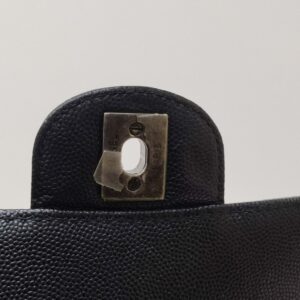 chanel chevron mini rectangle black caviar rhw series 24