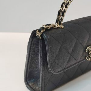 chanel kelly woc top handle microchipped black caviar ghw
