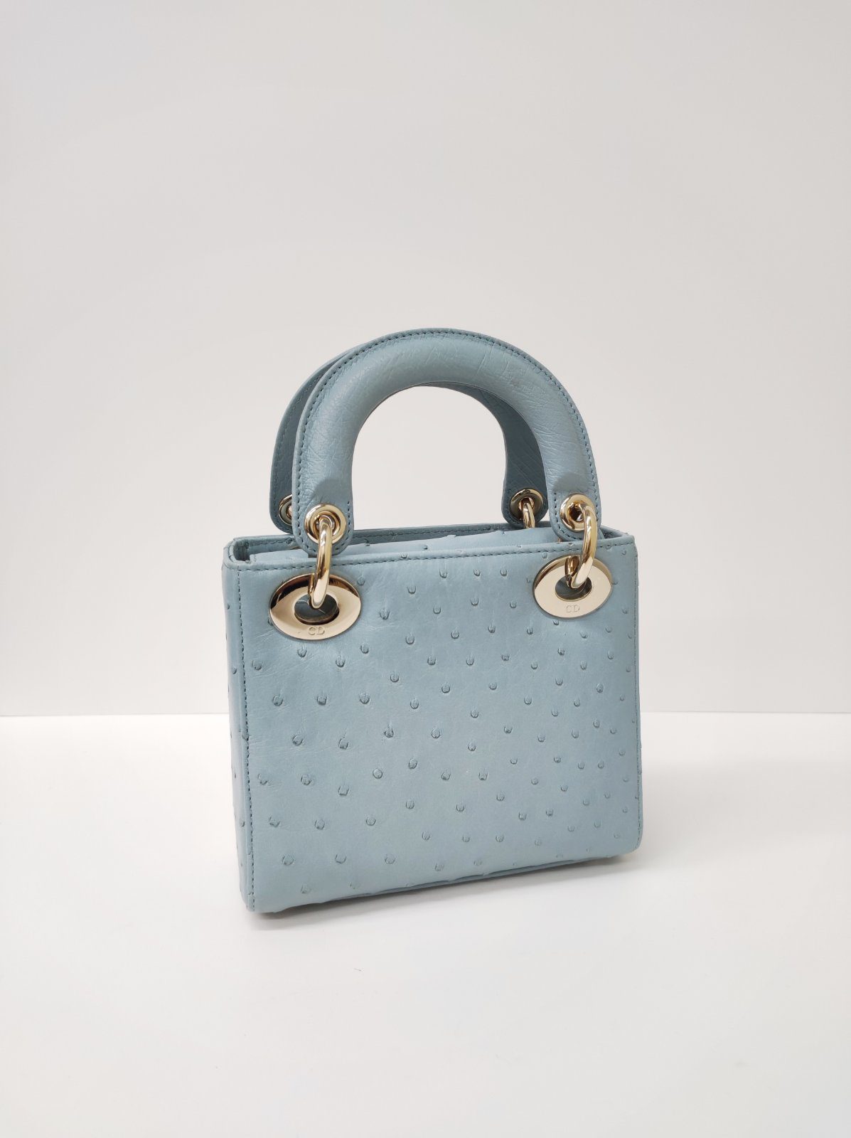 dior mini lady dior ostrich blue lghw dior mini lady dior ostrich blue lghw