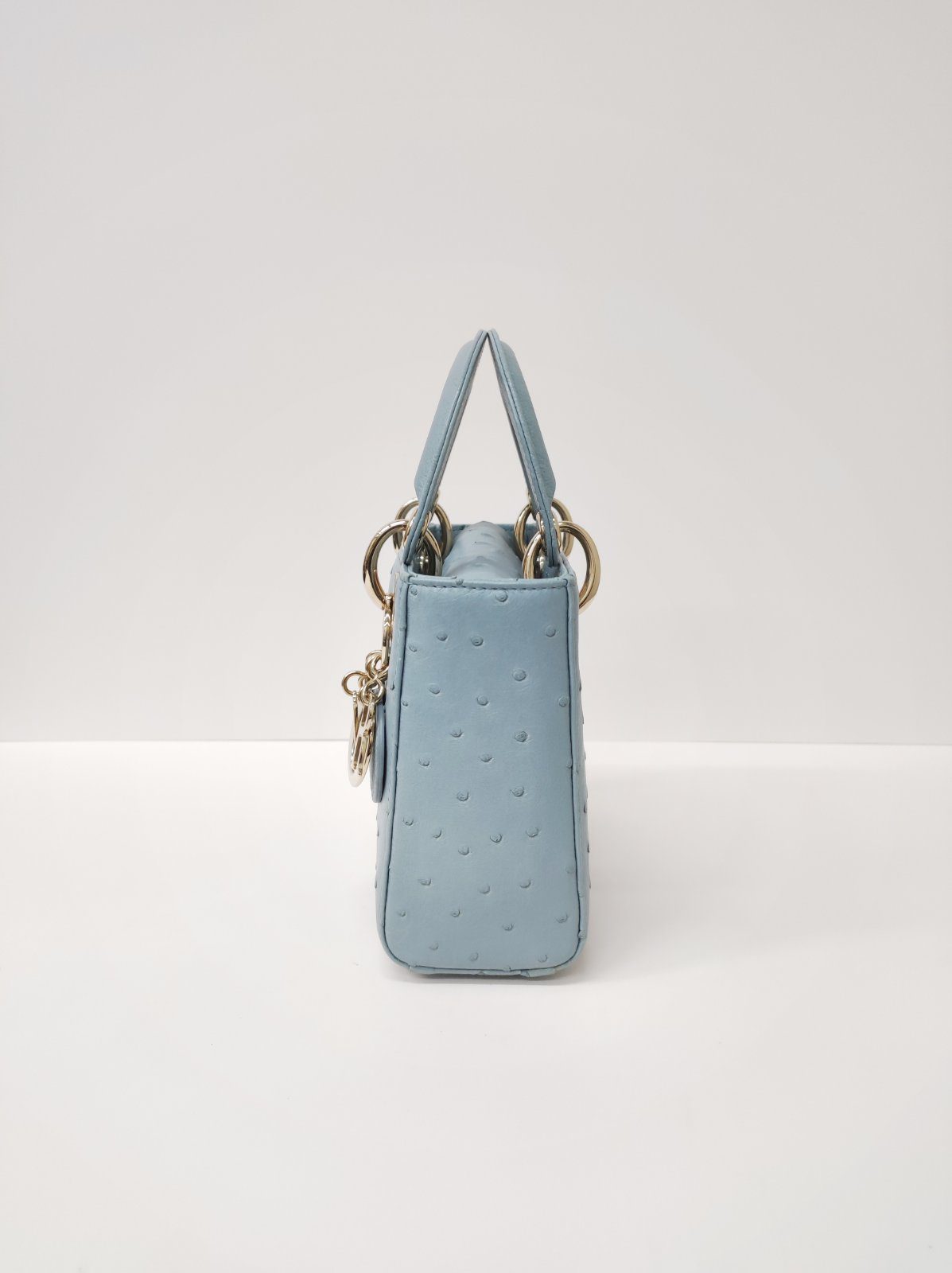 dior mini lady dior ostrich blue lghw dior mini lady dior ostrich blue lghw