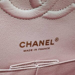 chanel double flap medium iridescent pink caviar ghw series 27