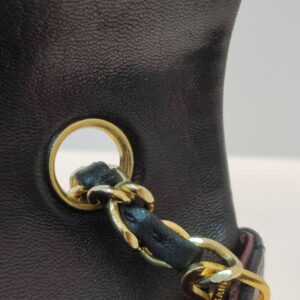 chanel vintage square flap black lambskin 24k ghw