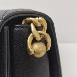 kept unused chanel caviar quilted moon bag black ghw microchipped