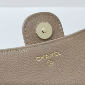 chanel woc dark beige caviar ghw microchipped
