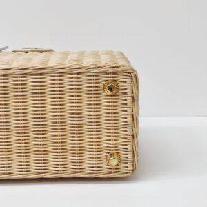 prada medium wicker and linen blend tote bag