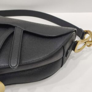 christian dior saddle black medium ghw