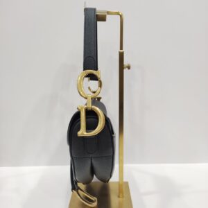 christian dior saddle black medium ghw