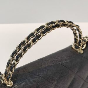 chanel kelly woc top handle microchipped black caviar ghw