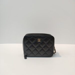 chanel camera bag caviar black ghw microchipped
