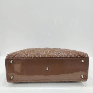 lady dior large patent brown shw