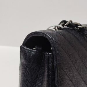 chanel chevron mini rectangle black caviar rhw series 24