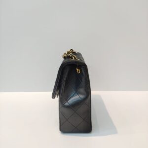 chanel vintage square flap black lambskin 24k ghw