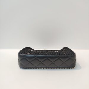 chanel mesh clutch with chain microchipped lambskin black ghw
