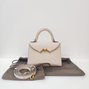 moynat gabrielle leather bag nano carat beige ghw