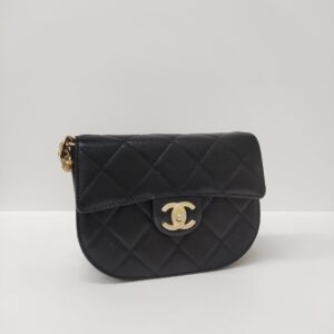 kept unused chanel caviar quilted moon bag black ghw microchipped