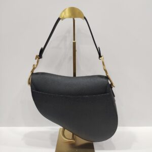 christian dior saddle black medium ghw