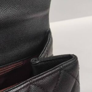 chanel coco handle medium black caviar leather ghw series 25