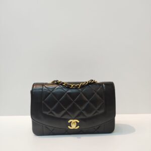 chanel vintage diana black ghw series 2
