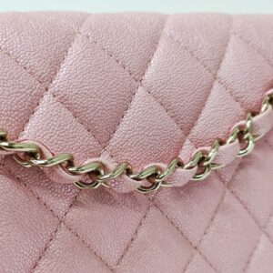 chanel double flap medium iridescent pink caviar ghw series 27