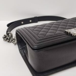 new kept unused chanel leboy old medium caviar black rhw microchipped