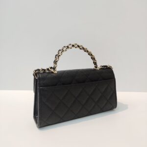 chanel kelly woc top handle microchipped black caviar ghw