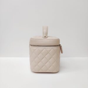 chanel vanity case light beige caviar ghw series 31