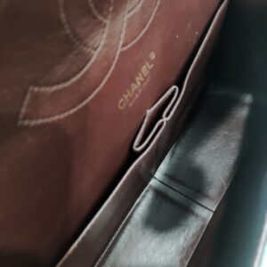 chanel double flap jumbo caviar leather black ghw series 18