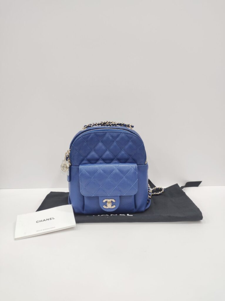 chanel royal blue cc day backpack series 26 ghw