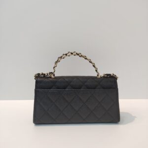 chanel kelly woc top handle microchipped black caviar ghw