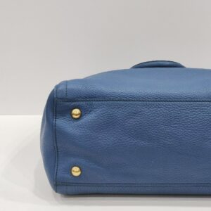 prada vitello diano leather blue tote bag