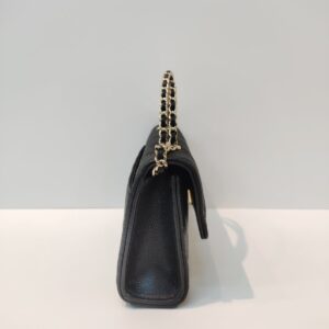 chanel kelly woc top handle microchipped black caviar ghw