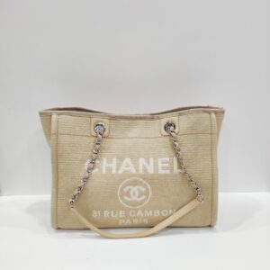 chanel small deauville beige shw microchipped